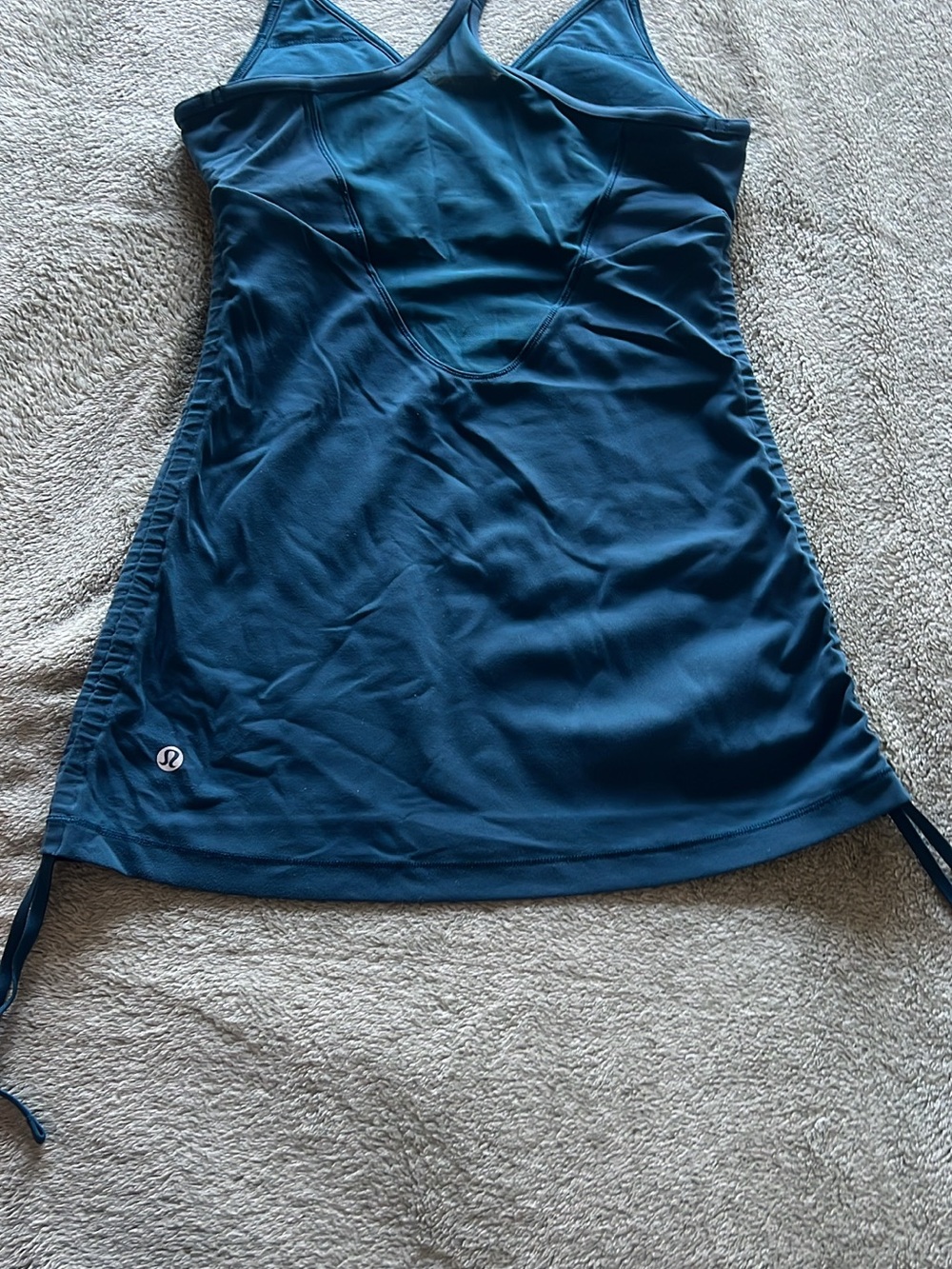 lululemon athletica Teal Blue One-Piece Swim Dress with Side Drawstrings